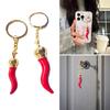 Unique  Chilli Pepper Pendant Keychains Car Keyring Hanging Decoration Ornament Bag Pendant Birthday Gift for Girls