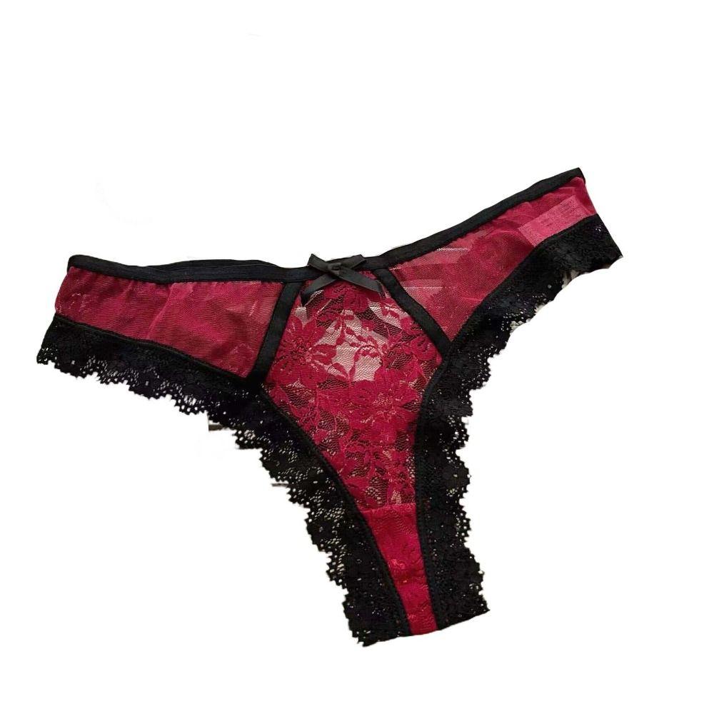 Ruffle Mesh Floral Bowknot Panties Patchwork Lace Flower Transparent Briefs Quick Drye   Lady