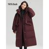 YAYA Women's Long Knee-Length Hooded Down Jacket