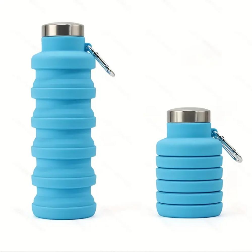 1pc Collapsible Water Bottle, Reuseable BPA Free Silicone Foldable Bottles Portable Hiking Cup For Outdoor Mountaineering Tours
