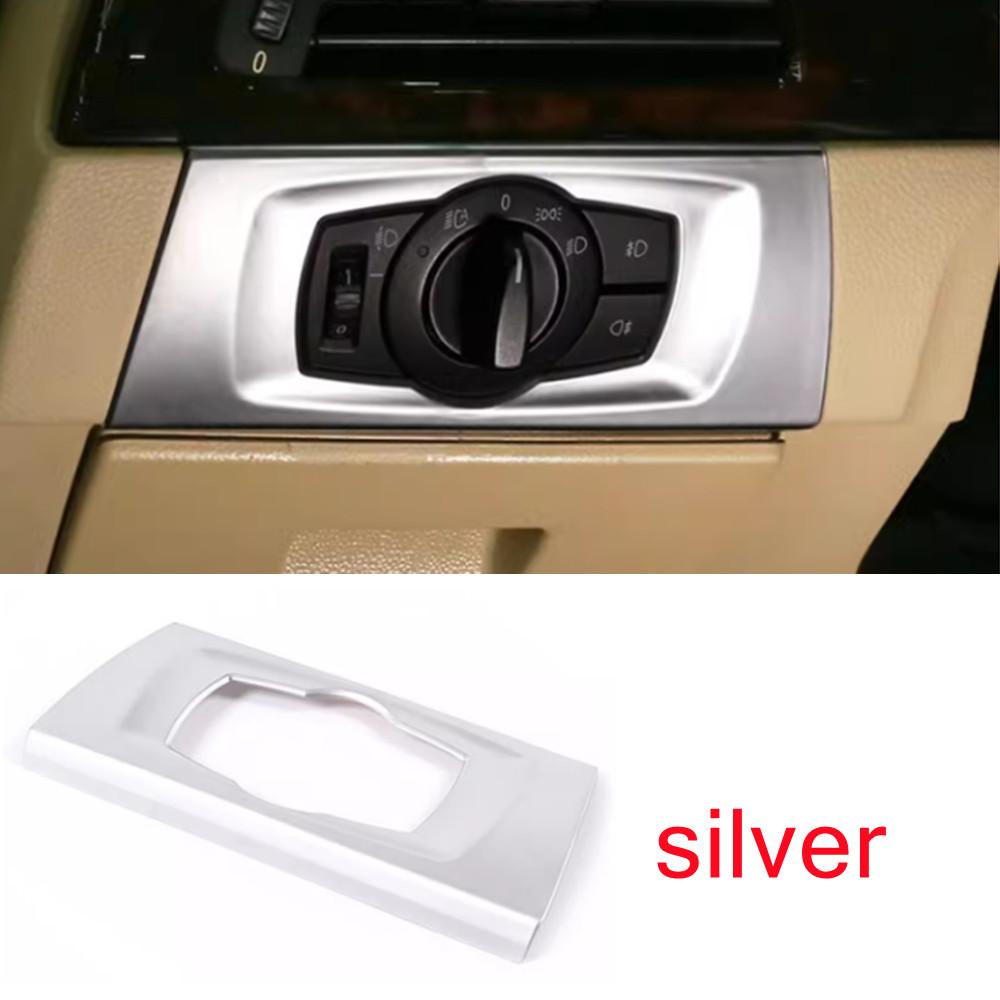 

For BMW 3 Series E90 E92 E93 2005-12 ABS Car Styling Headlight Switch Button Frame Trim Cover Stickers Auto Interior Accessories For left hand drive серебряный