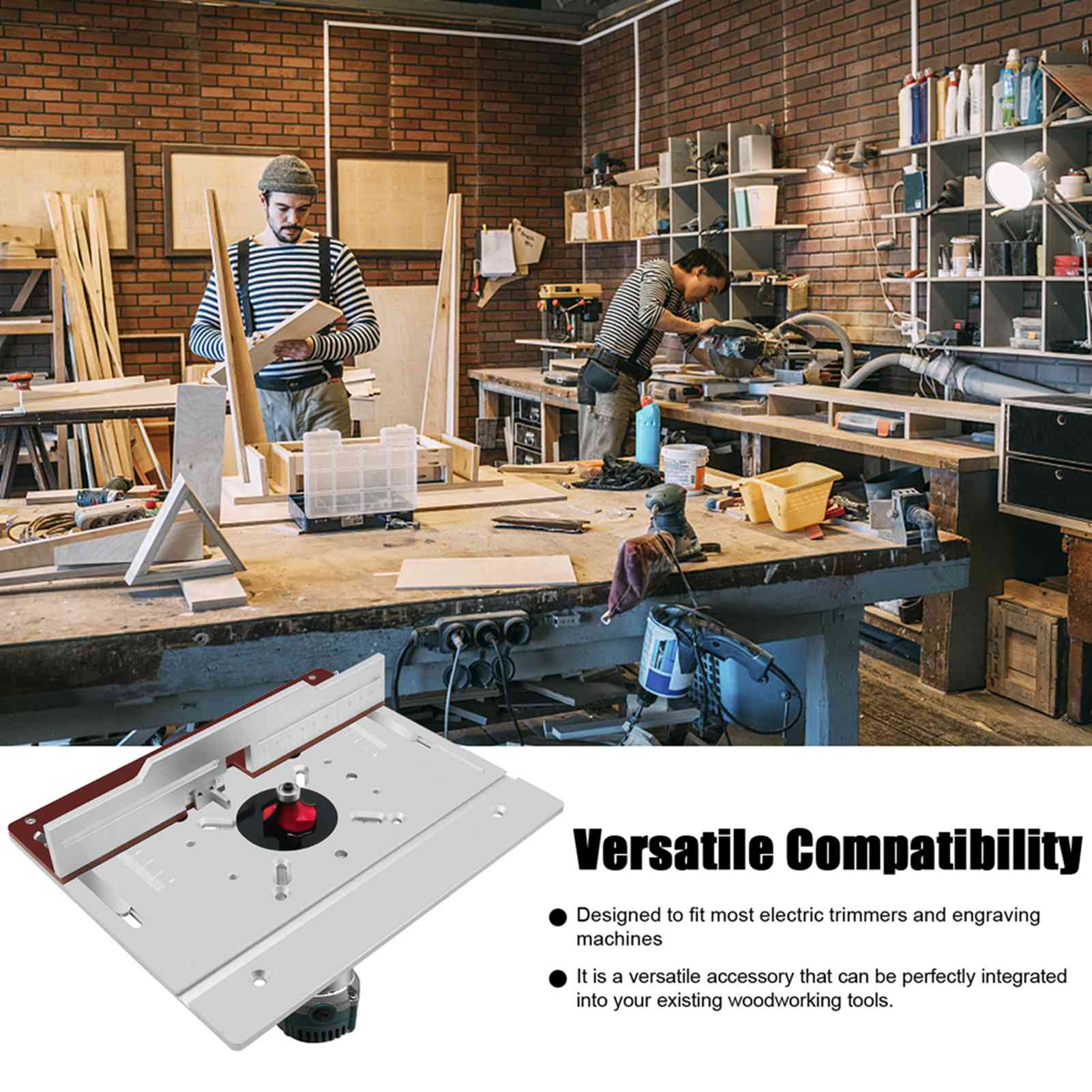 

Set of 4 Router Table Insert Plate Aluminum Alloy Wood Milling Flip Board Trimming Machine Engraving Auxiliary Tool серебряный