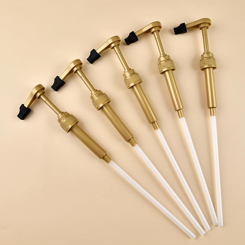 6Pcs Gold Coffee Syrup Pump Dispenser Long Spout No Drip Design for Coffee Milk Tea Home Office Party