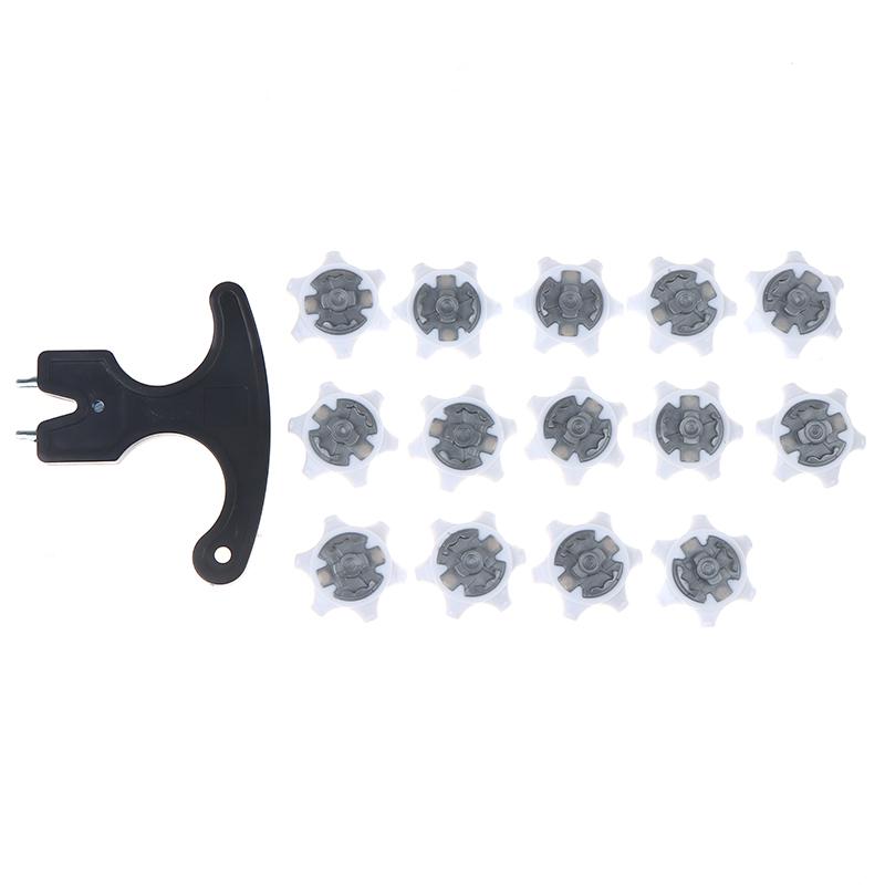 14 Golf Shoe Studs + 1 Wrench Quick-Twist Replacement Studs For Durable And Thin Golf Shoe Studs Golf Accessories