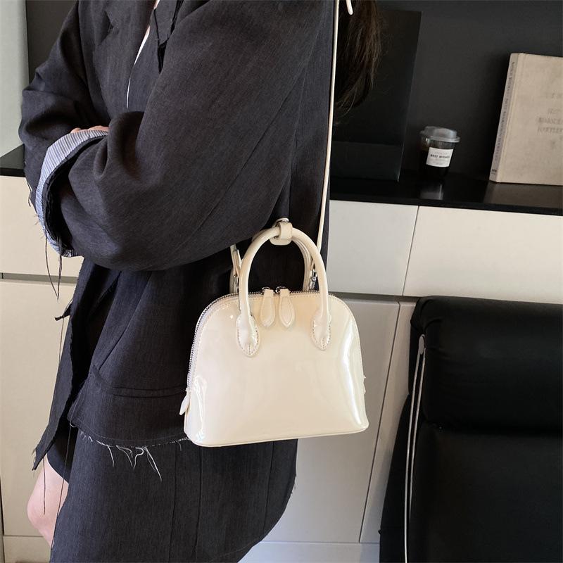New Fashionable Versatile Handbag Glossy Solid Color Casual Shoulder Messenger Bag
