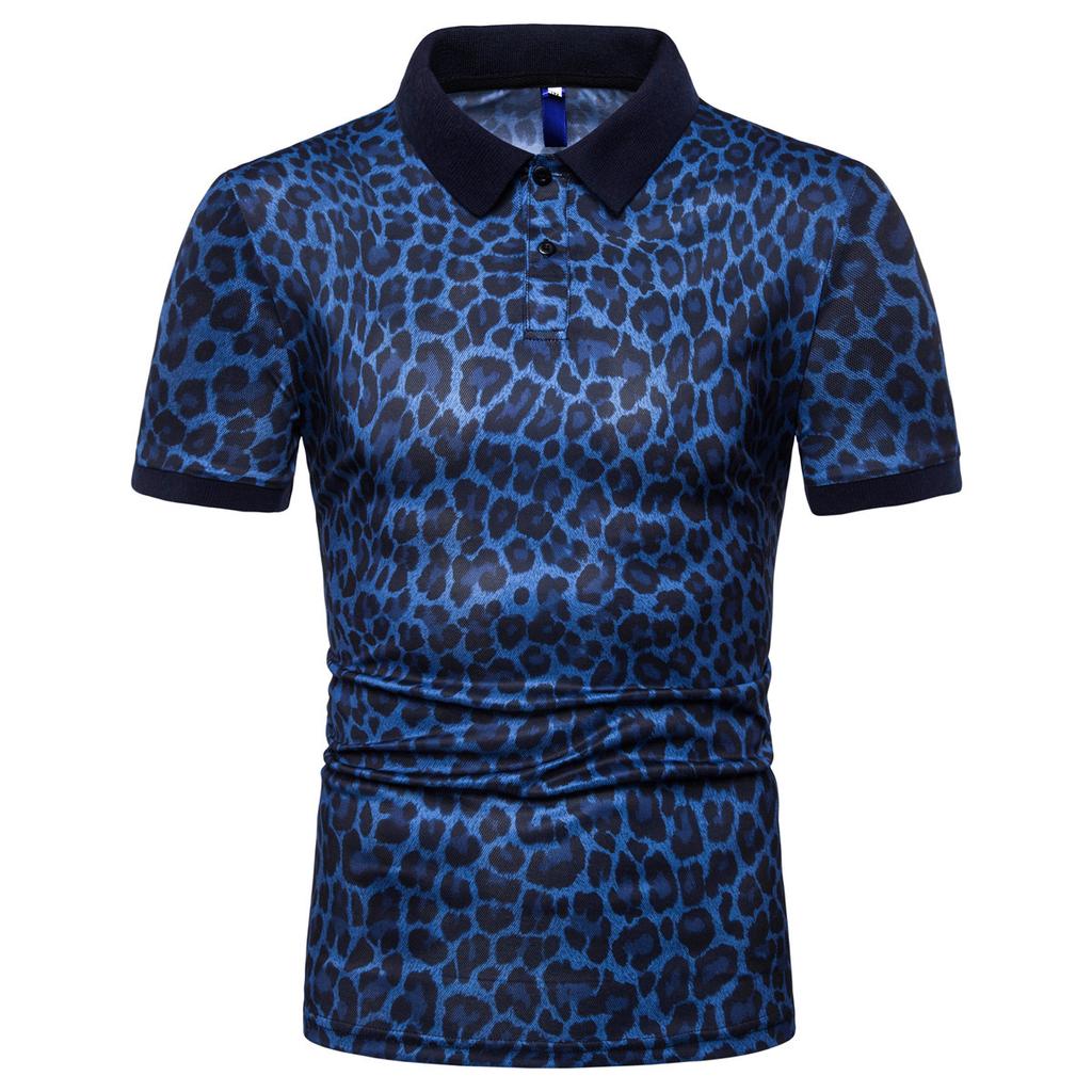 Fashion Leopard Pattern Men's Polos T-Shirts Summer Holiday Short Sleeve 3D Printed Street Trend POLO Tee Casual Men's Clothing