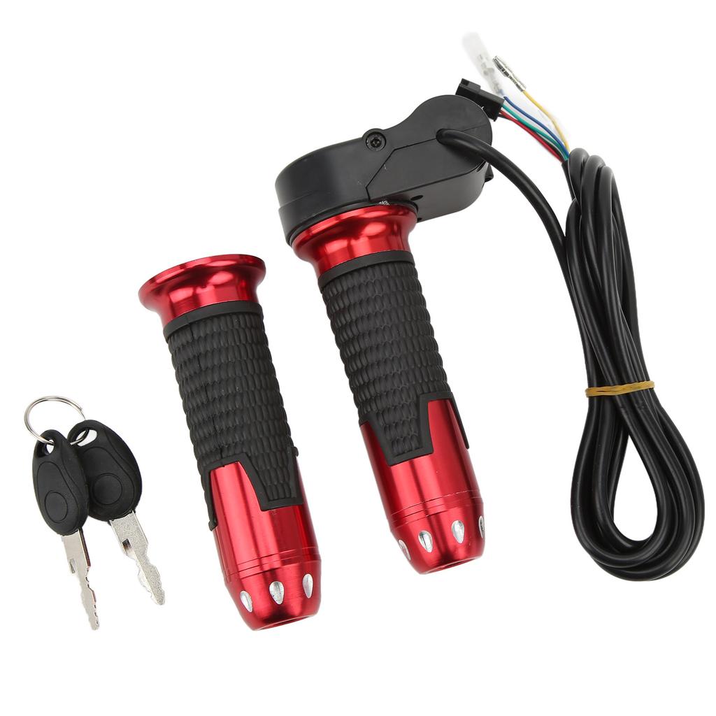 1 Pair 12V‑99V Throttle Grips     Throttle Accelerator Grip Handlebar with Keys for Electric Bike Scooter