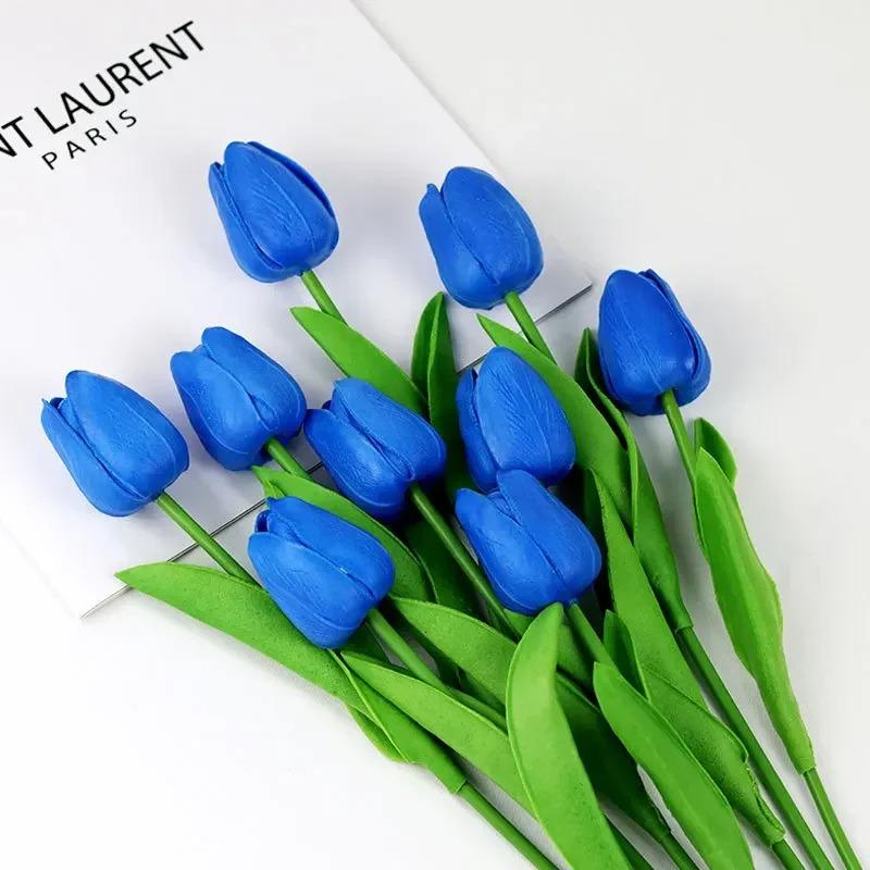 1PC Tulip Artificial Flowers Real Touch Bouquet Fake Flowers Decoration for Wedding Supplies Home Decor Valentines Flowers