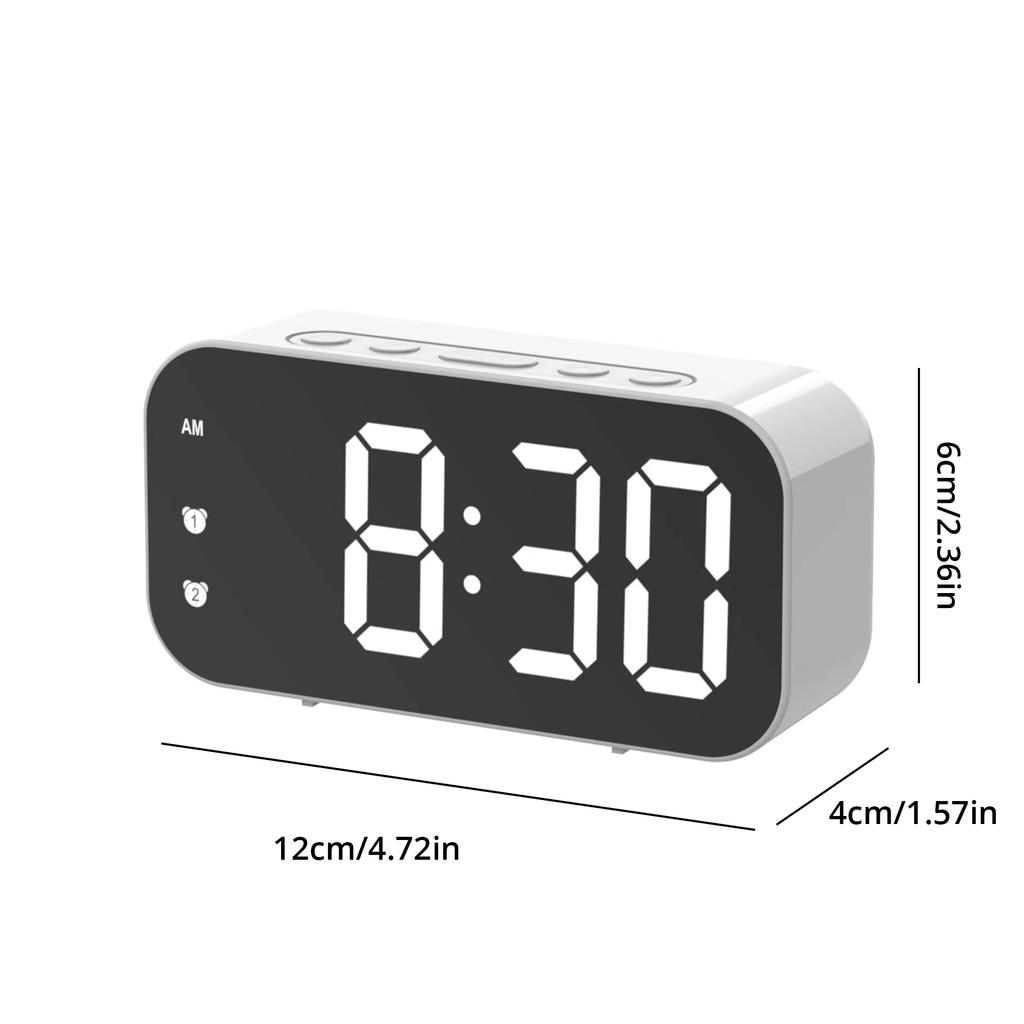 LED Mirror Table Clock Digital Alarm Snooze Display Time Desktop Electronic Table Clocks Desktop Clock LED Mirror Table Clock Di