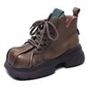 Women Motorcycle Boots Punk Style Square Toe Short Shoes Genuine Leather Lady Ankle Boots Platform Women Footwear Booties