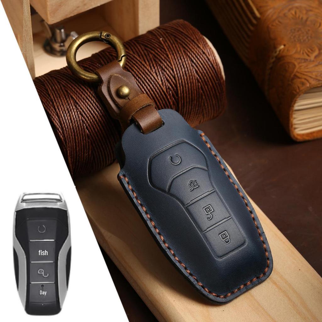 BYD Dolphin Qin Plus DMI Genuine Cowhide Car Key Case