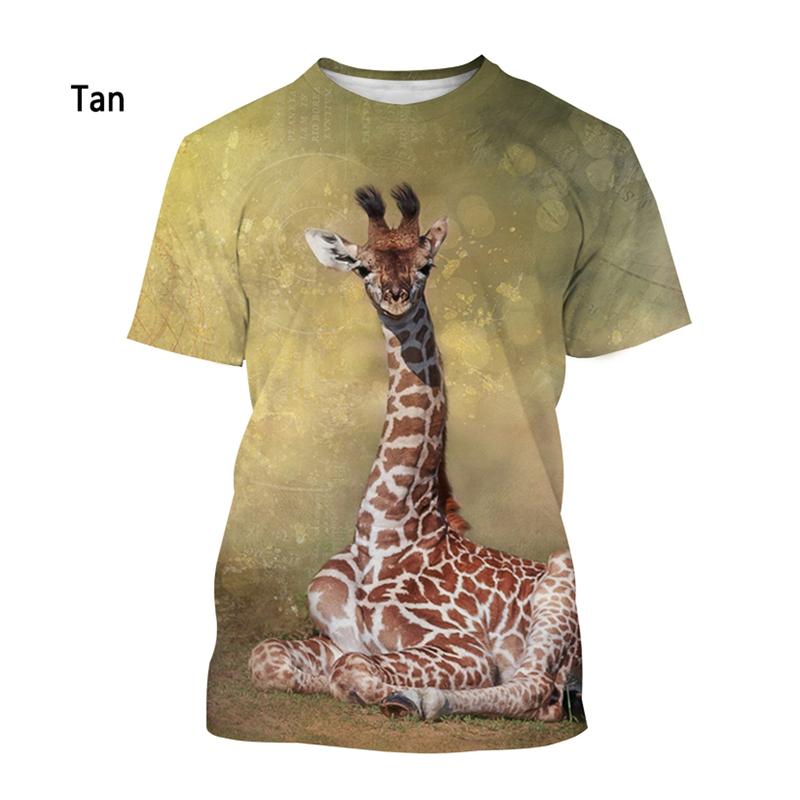 New Fashion Cute Animal Giraffe 3D Print T-shirt Mens Funny T Shirt Women Casual Short Sleeve Tee Shirt