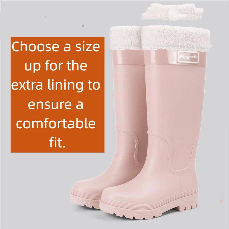 

Женские водонепроницаемые нескользящие дождевые ботинки с хлопковой подкладкой 38 хаки