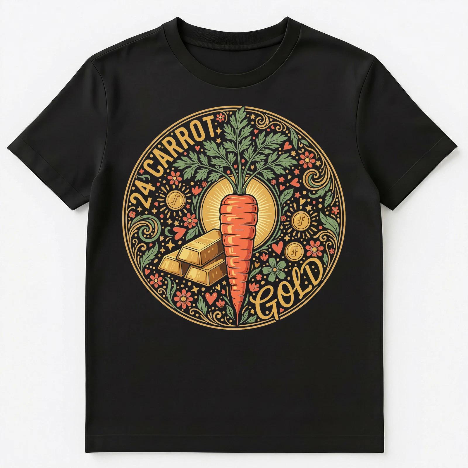 

Funny Carrot Gold Pun Vintage Style Design Unisex T-Shirt XL