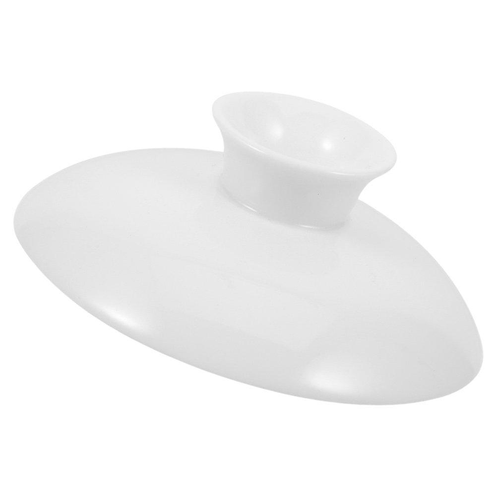 Ceramic Tea Cup Cover White 3.2inch Reusable Heat Resistant Lid Easy Clean Multifunction for Tea Cups Mugs Ceramic Mug Covers