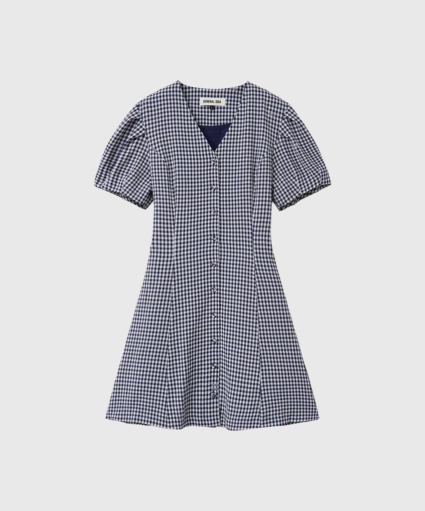 GENERALIDEA Voluminous Mini Dress [Check] / Gf2Lop511