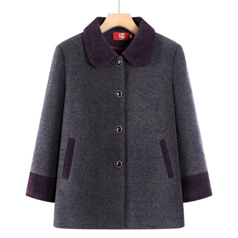 

Winter woolen coat plush top thickened warm old lady clothes women 5XL [recommended 150-80kg] фиолетовый