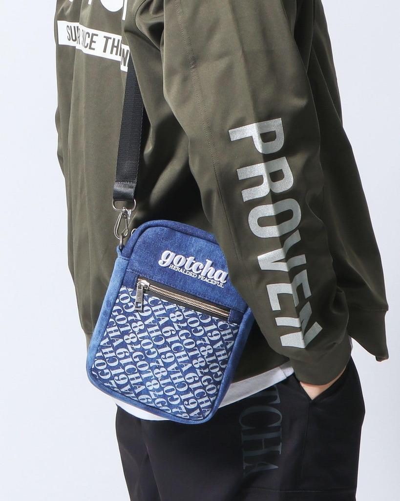 [Gatcha] Water-repellent Denim Mini Shoulder Bag Pouch 262G8511L Indigo F