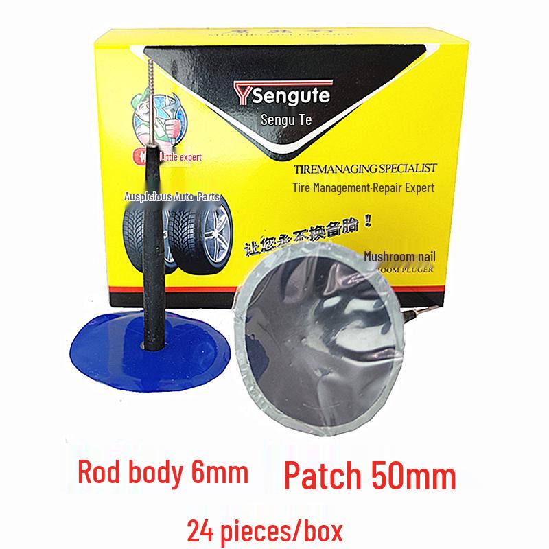 Mushroom Nail Tire Repair Plug & Patch Set for Vacuum Tires (3mm, 4.5mm, 6mm)