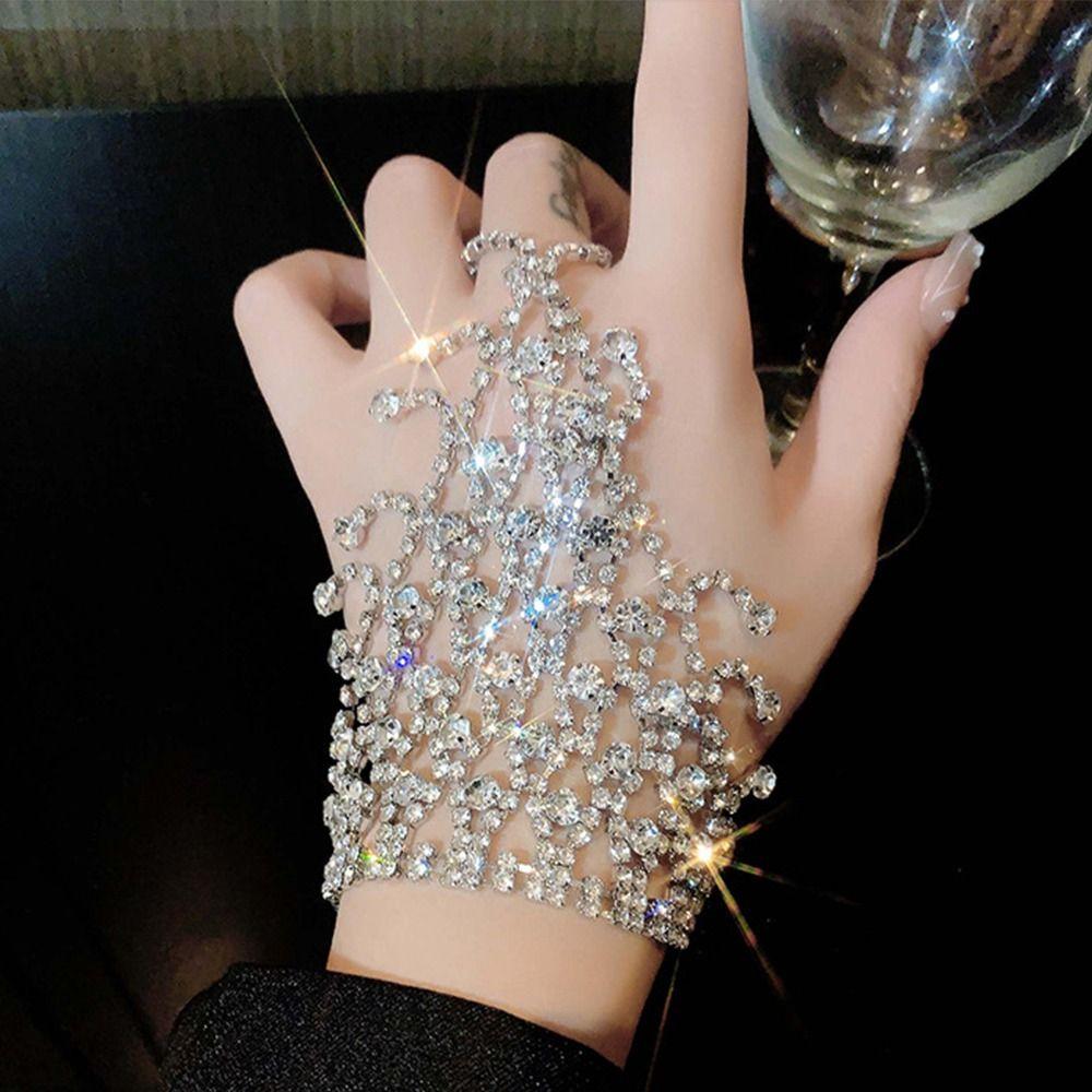 Trendy Tassel Bracelet Creative Finger Bangle Bracelet Hand Crystal Bracelet Chain  Beach Party