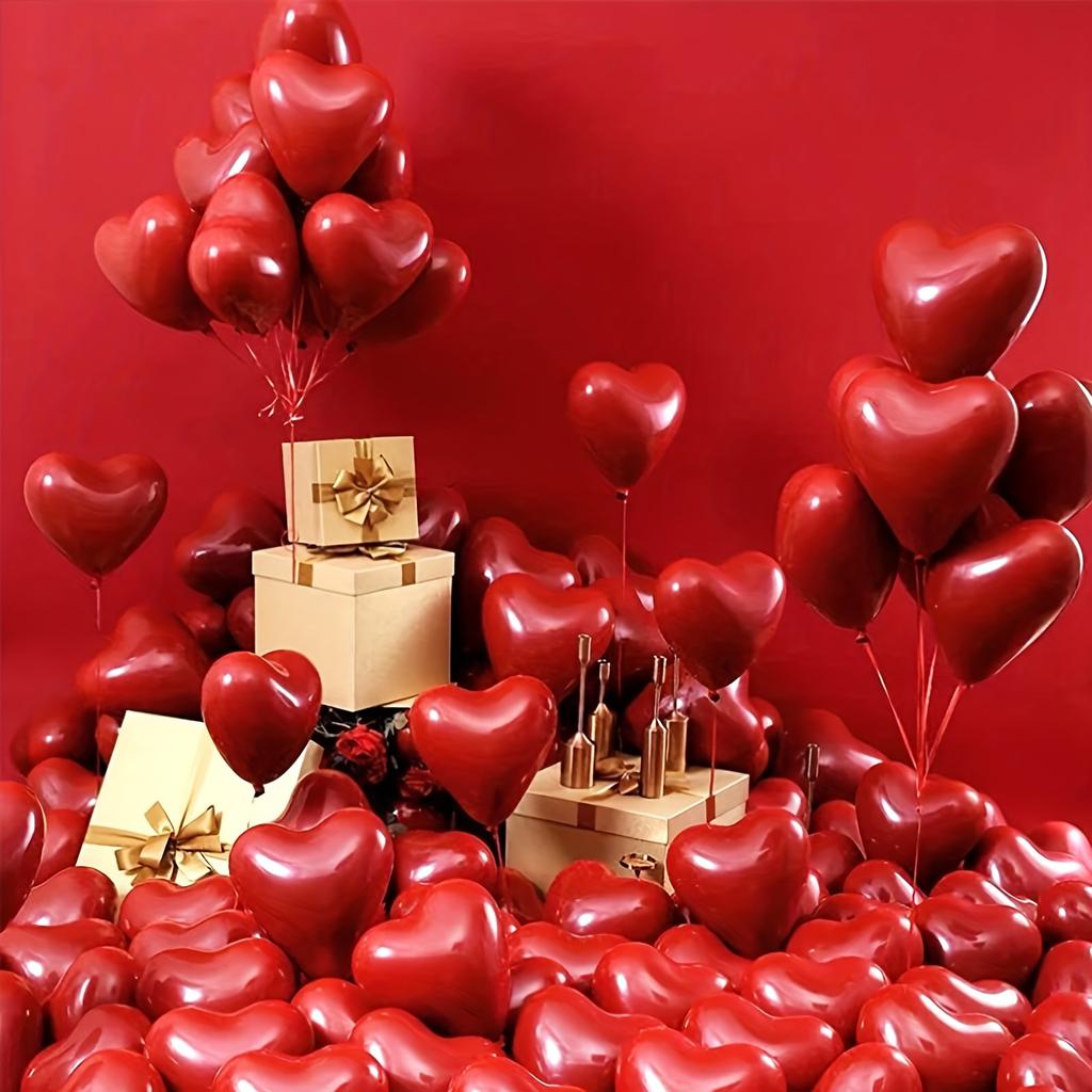 20 Stück rote Herzballons, perfekt für Geburtstage, Hochzeiten, Valentinstag, Erntedankfest, Neujahr, Hausdekoration, Szenenarrangement, Ballonparty.