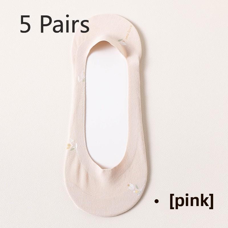 5 пар летних женских носков, впитывающих пот, дышащих, невидимых, не оставляющих следов, носков-лодочек с неглубоким горлом