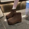 Retro Inner Height Increase Small Fashion Boots 2025 Autumn and Winter New Comfortable Versatile Thick-soled One-pedal Boots Women