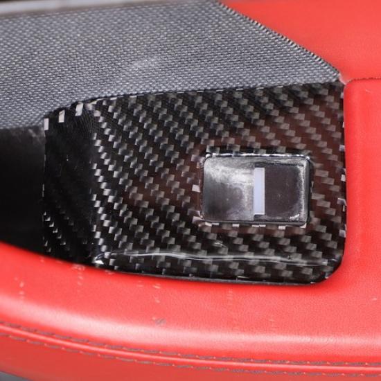 Carbon Fiber Window Lift Switch Button Decor Sticker For Jaguar F-TYPE 2013-22