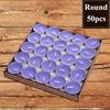 50pcs/set Tea Wax Candle Birthday Wedding Party Candle Candlelight Dinners Candle Romantic Decorative Candles In Aluminum Cups