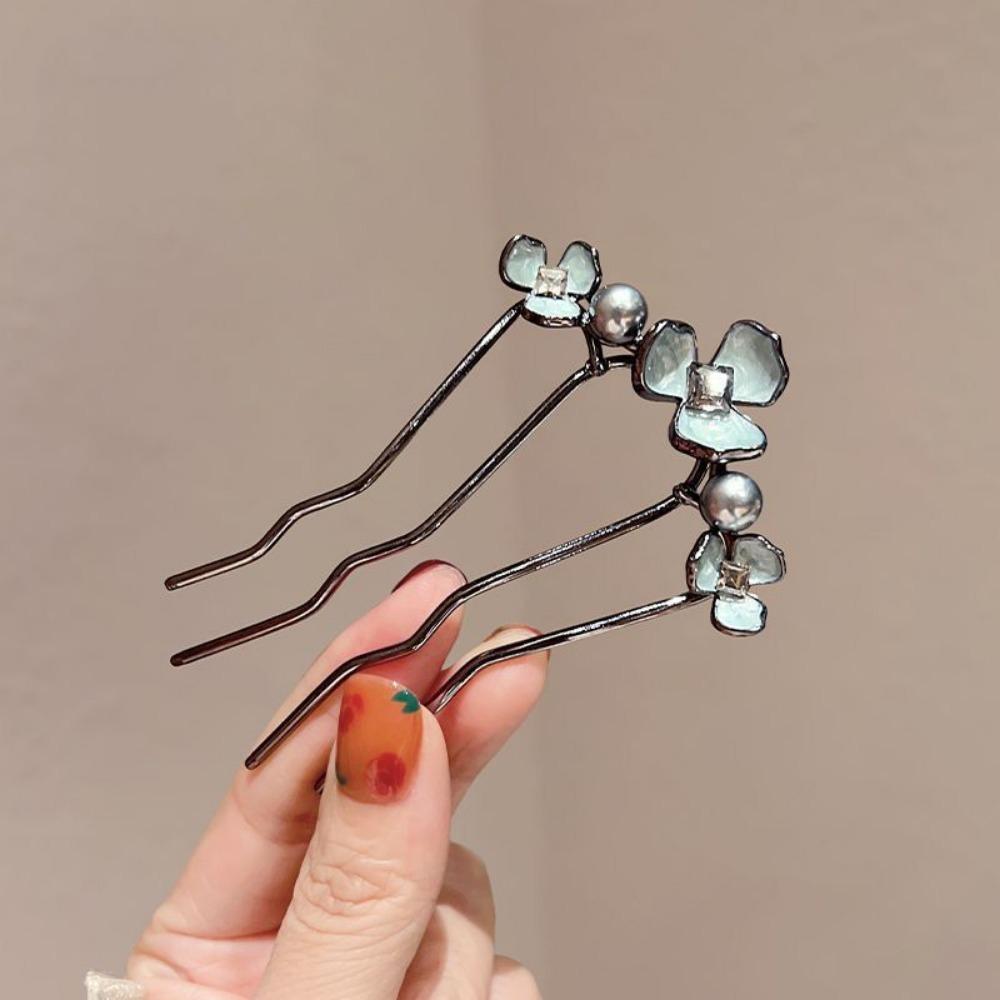 Retro Flower Hairpin Chinese Style Cheongsam Hair Comb for Women Classic Wedding Hair Jewelry Alloy Tiaras Lady Hair Jewelry