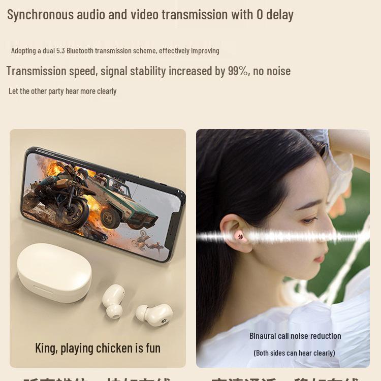 Mini Bluetooth Earphones 2025 with Noise Reduction, High Sound Quality, and Long Battery Life - Compatible with Huawei, Apple, Xiaomi
