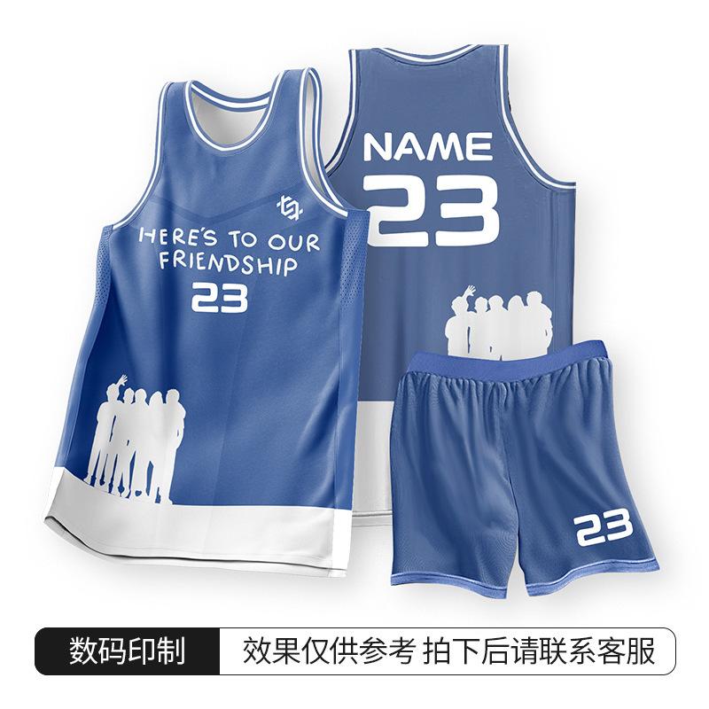 Digital print basketball jersey suit men's adult sports vest women's children's youth game quick-drying full-body print jersey