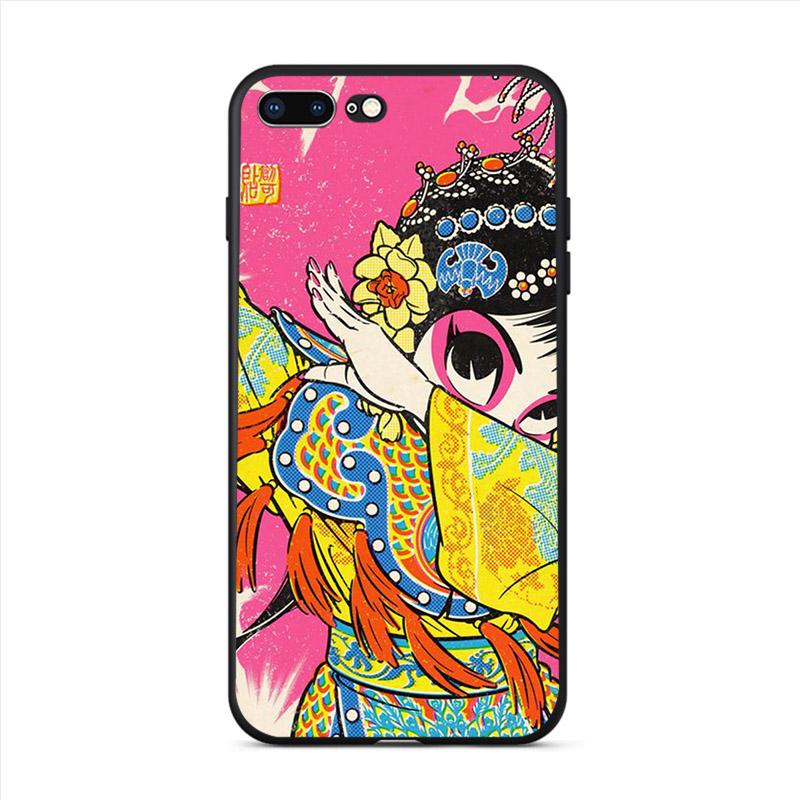 Funny Peking Opera Girl Phone Case For Apple Iphone 13 12 Mini 11 Pro Max Luxury Mobile Shell X XR 7 8 6 Plus SE XS 5 Hard Cover