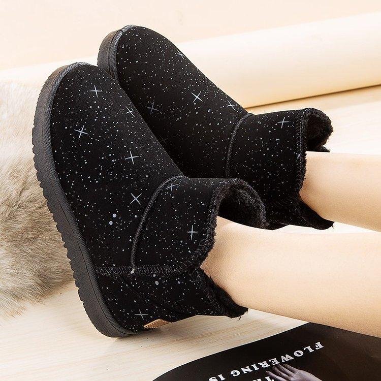 

Snow boots women s new winter waterproof and non-slip thickened piled fur integrated student warm cotton shoes 36