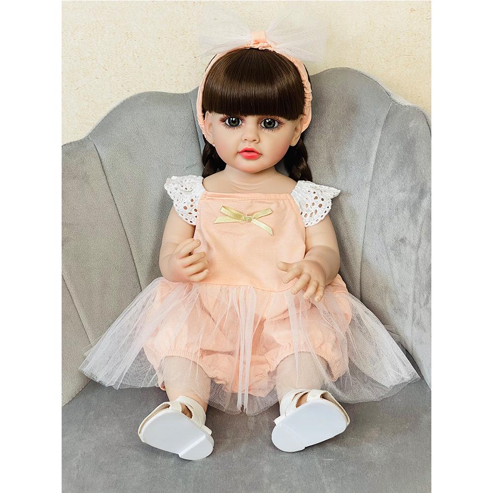 Soft Reborn Baby Doll Realistické Mini Baby Reborn Dítě s vlásky Entity Panenka pro dívku Batole Dárková hračka k narozeninám