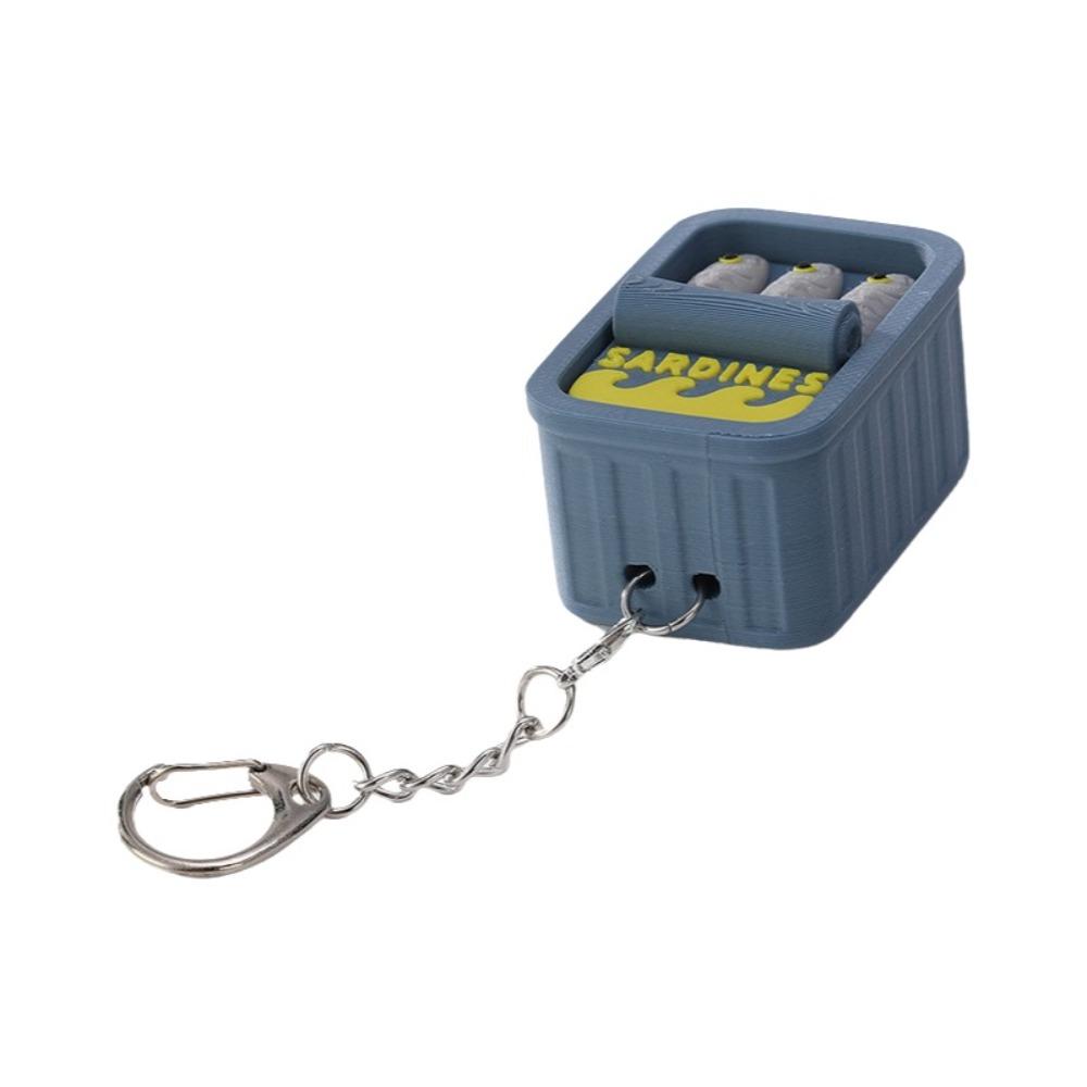 Cute Design Sardine Clicker Press Sound Device Sardine Tin Decompression Toy Bag Accessory