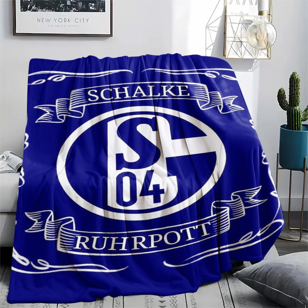 1pc FC Schalke 04 Print Flannel Blanket, High quality Comfortable for All Seasons, Home Decor, Warmth and Comfort, Perfect for Christmas Gifts49