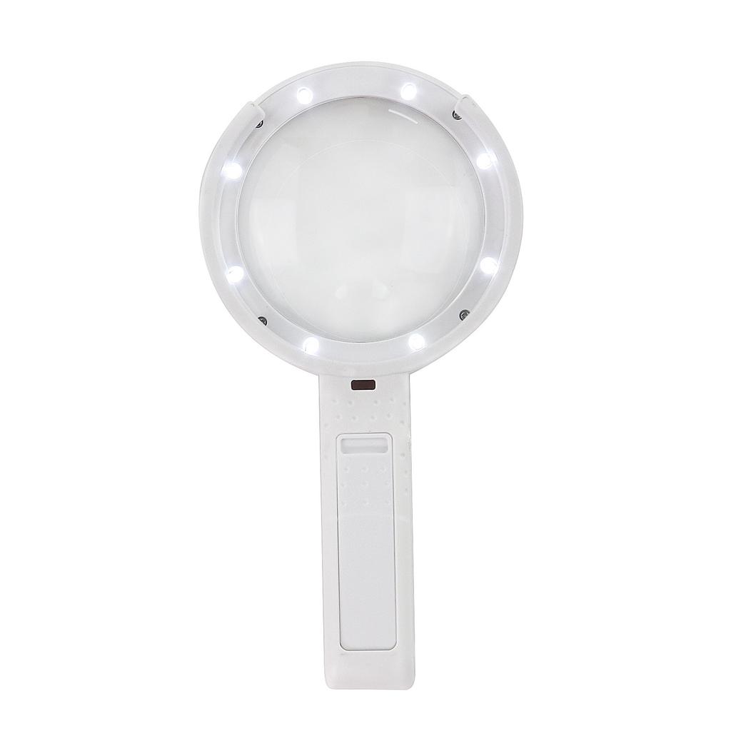 Lupe 8x LED Ständer USB-betrieben/Batterien 11x Lampe
