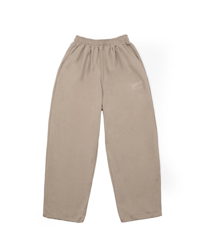 PHERMENON Oversized Pigment Wide String Jogger Pants - Beige