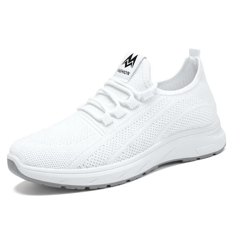 Женская повседневная спортивная обувь легкие кроссовки из дышащей сетки женские однотонные кроссовки с толстой нескользящей подошвой 36 белый 1989₽