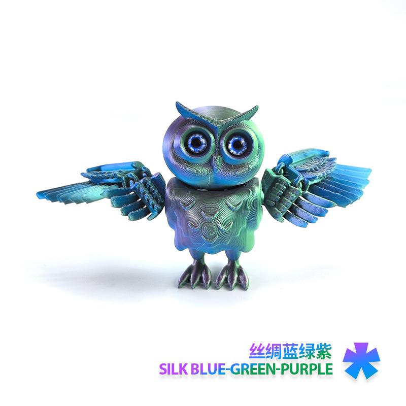 3D Printed Mini Cute Cat Figure Multi-joint Movable with Glittering Eyes for Room Decoration Accessories Kids Gift