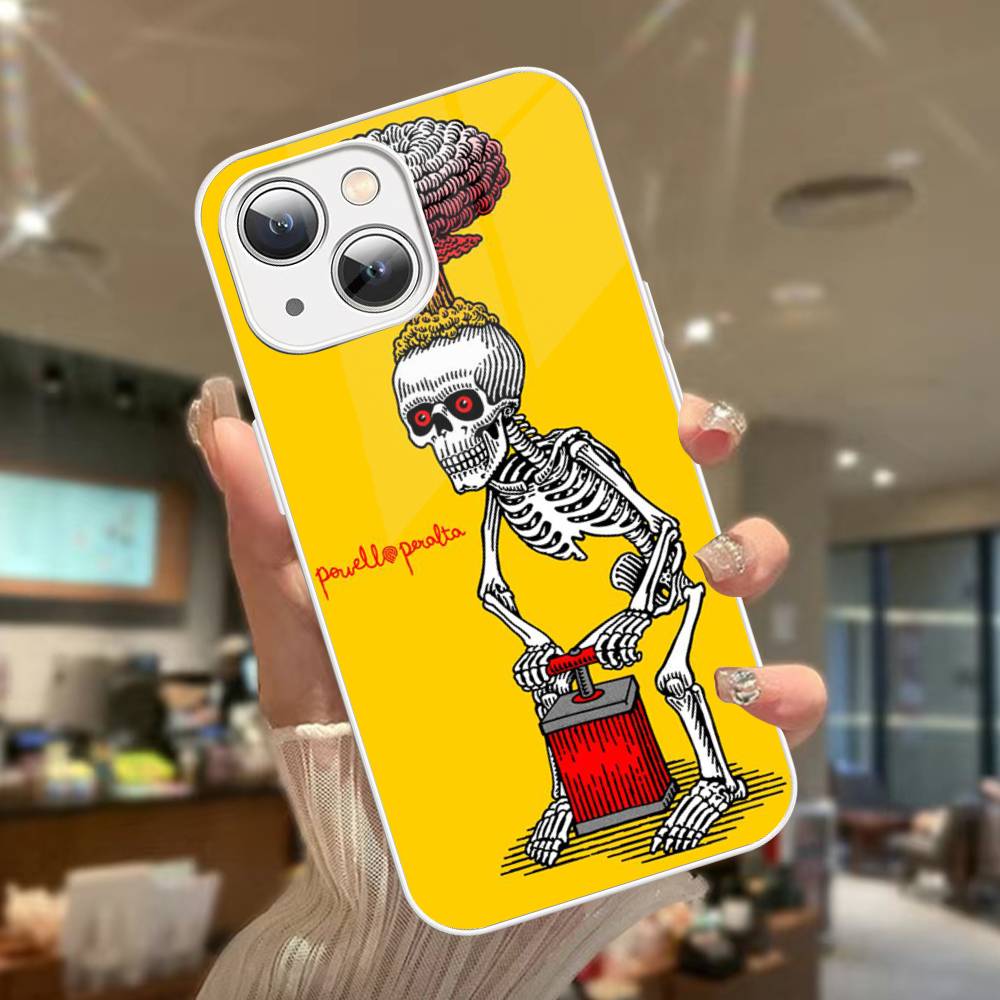 Skateboard Marke P-Powell P-Peralta Gehärtetes Glas Für Iphone 14 13 12 11 Pro Mini XS MAX 14Plus X XS XR Hülle