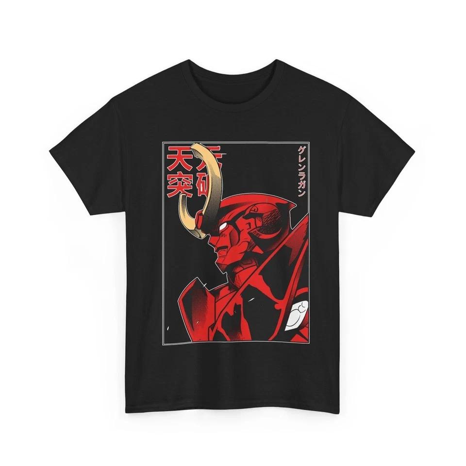 Gurren Lagann Classic TShirt Anime Inspired Tee Unisex Graphic Shirt Black S
