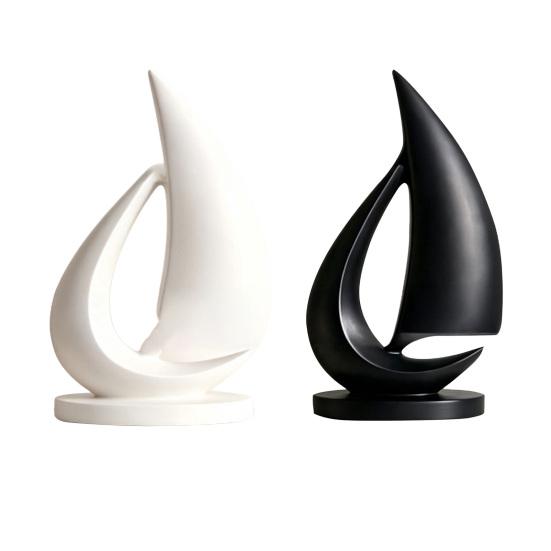 Modern Sailboat Statue 3D Printed Shipping Boat Figurine for Living Room Coffee Table Office Shelf Table Centerpiece
