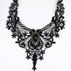 Fashion New Vintage Gemstone Black Lace Beads Choker Gothic Steampunk Style Stonego Gothic Collar Necklace ( Pack of 1/2)