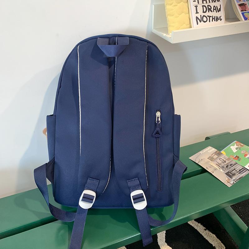 Женский рюкзак большой вместимости с цветными блоками для путешествий — фото 12