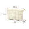 Stylish Square Quilted Makeup Bag for Women Lightweight Cosmetic Storage Clutch Portable Pouch for Girls Travel Bathroom Use