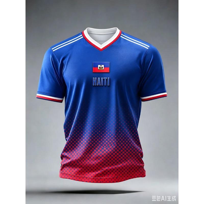 Football Jersey Men's Crew Neck Sportswear with Print Casual & Training Tops Tees