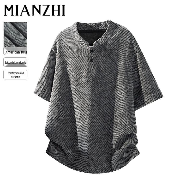 

Men s American Retro Henley Neck Short Sleeve T-Shirt L