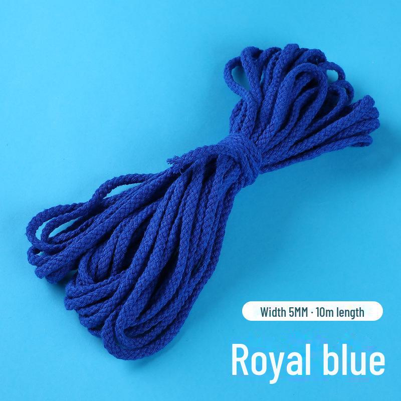 

Цветная хлопковая веревка толщиной 5 мм - 10 метров, сотканная вручную, из восьми прядей, для поделок, сумок с завязками и веревок для шляп